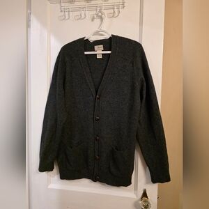 L.L. Bean Ladies Lambswool Cardigan Xl Grey